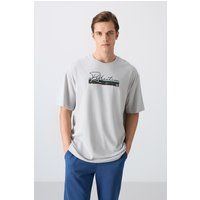 Oversized Baumwoll-Mix Grafik-Shirt