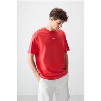 Oversized Baumwoll-T-Shirt mit Grafikprint