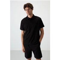 Oversized Polo-Shirt aus Single-Jersey