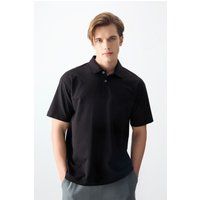 Übergroßes Polo-Shirt aus Baumwollmischung