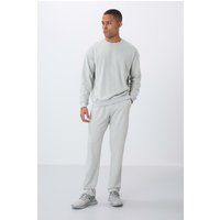 Minimalistisches Fleece-Sweatshirt und Jogginghosen-Set