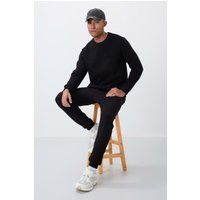 Minimalistisches Fleece-Sweatshirt und Jogginghosen-Set