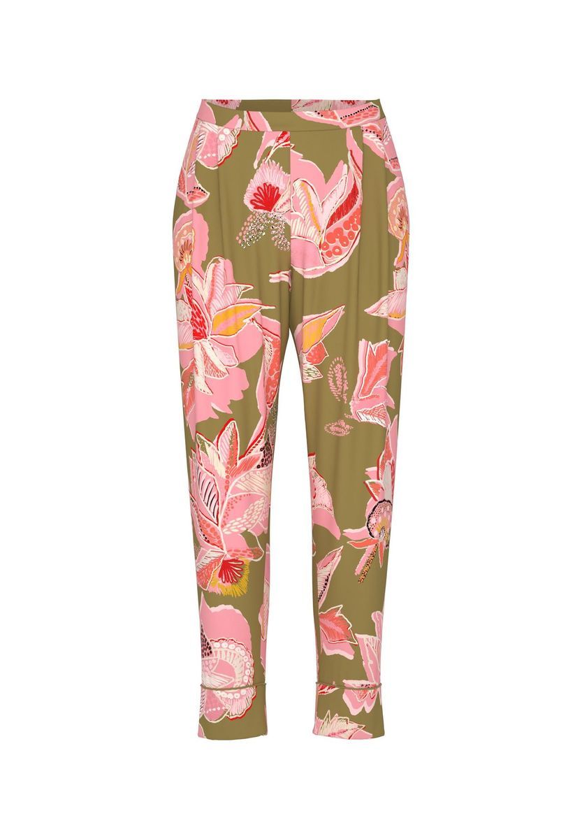 Loungewear-Hose mit Blumenprint, 7/8-Länge