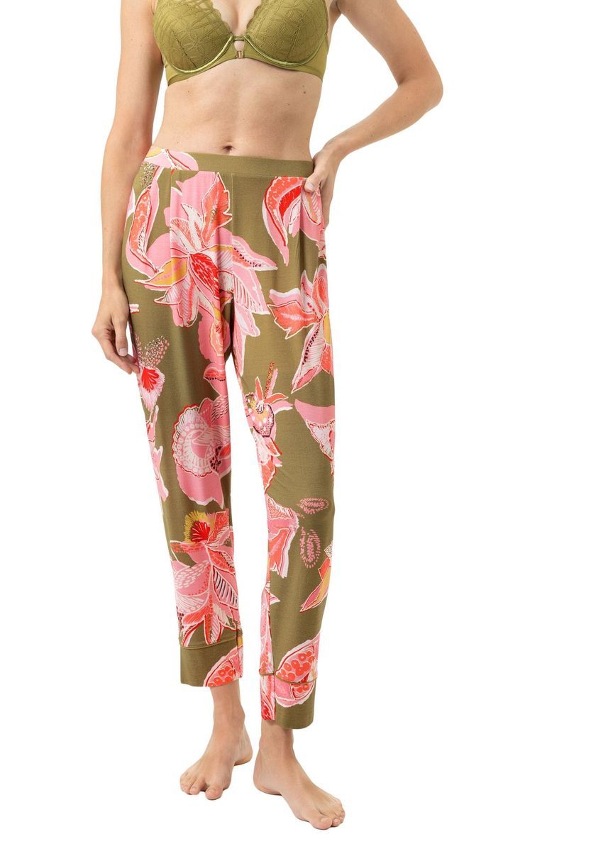 Loungewear-Hose mit Blumenprint, 7/8-Länge