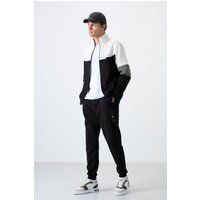 Farbblockiertes Zip-Trainingsanzug-Set