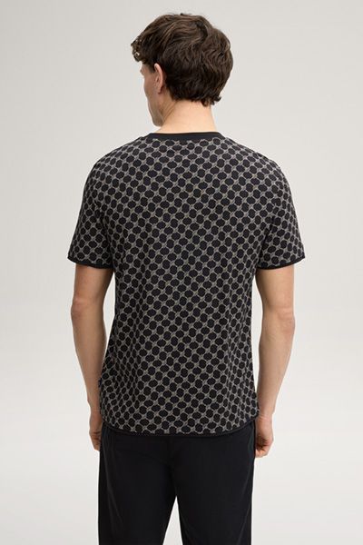 Joop! Cornflower Schwarzes Monogramm T-Shirt Victormanuel Baumwoll-Lyocell-Mischung