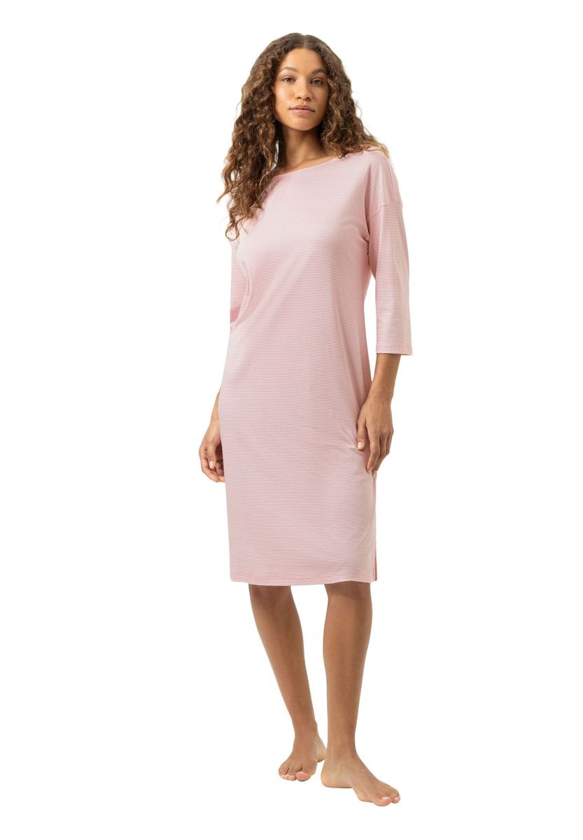 Gestreiftes Nachthemd aus Baumwollstrick