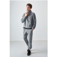 Fleece-Set mit Viertelreißverschluss und Jogginghose