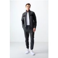 Fleece-Trainingsanzug mit Farbblock-Design