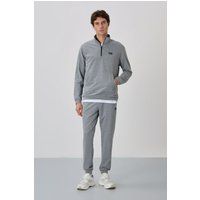 Lässiges Sweatshirt-Set mit Stehkragen
