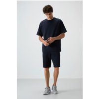Oversized Jersey T-Shirt und Shorts Set