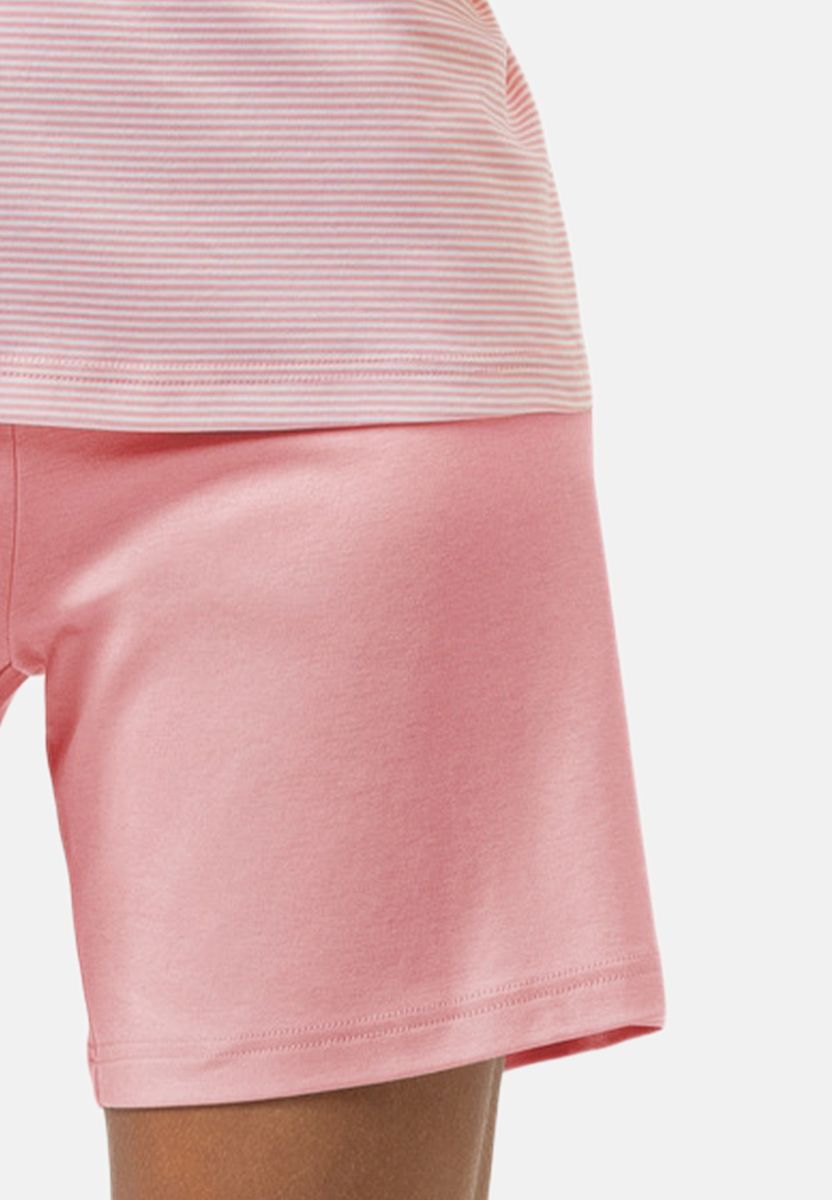 Gestreiftes Baumwoll-Pyjama-Shorts-Set