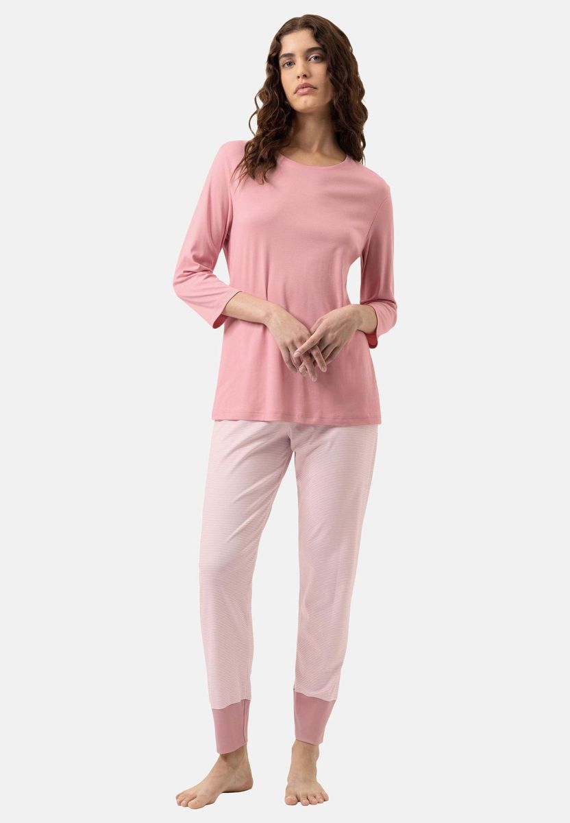 Gestreiftes Baumwoll-Pyjama-Set