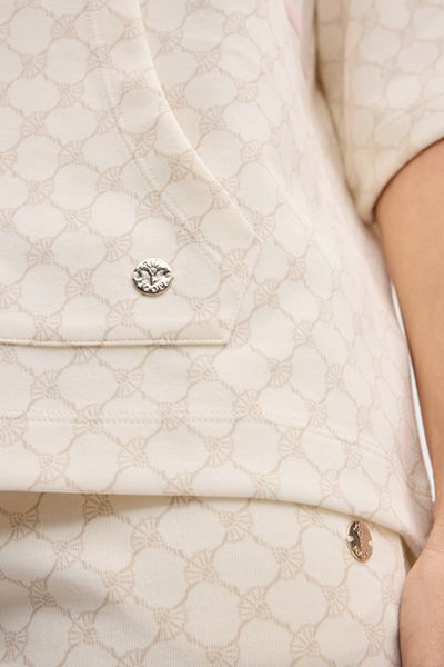 JOOP! Cornflower Print Kurzarm Hoodie Beige/Rosé Logodetail