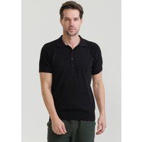 Kurzärmeliges Strick-Poloshirt aus Baumwolle