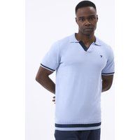 Strick-Polo mit Kontrast-Details