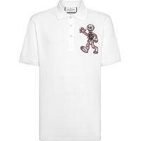 Piqué-Poloshirt mit Skelett-Aufnäher
