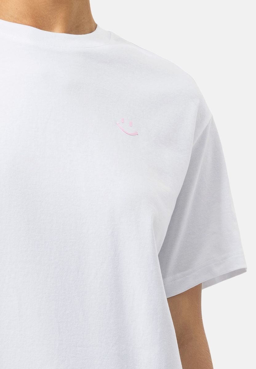 Locker geschnittenes Baumwoll-T-Shirt mit Rundhalsausschnitt