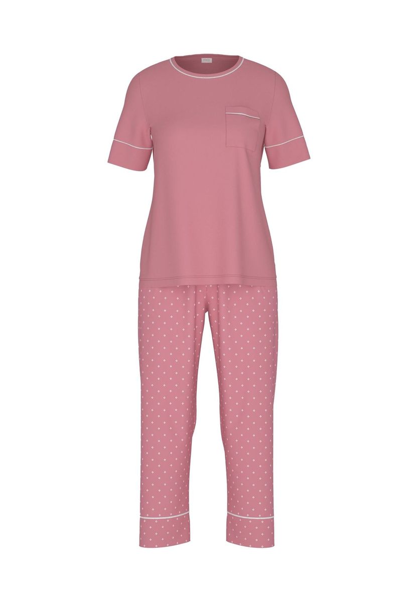 Rosenholzfarbenes Kurzarm-Pyjama-Set