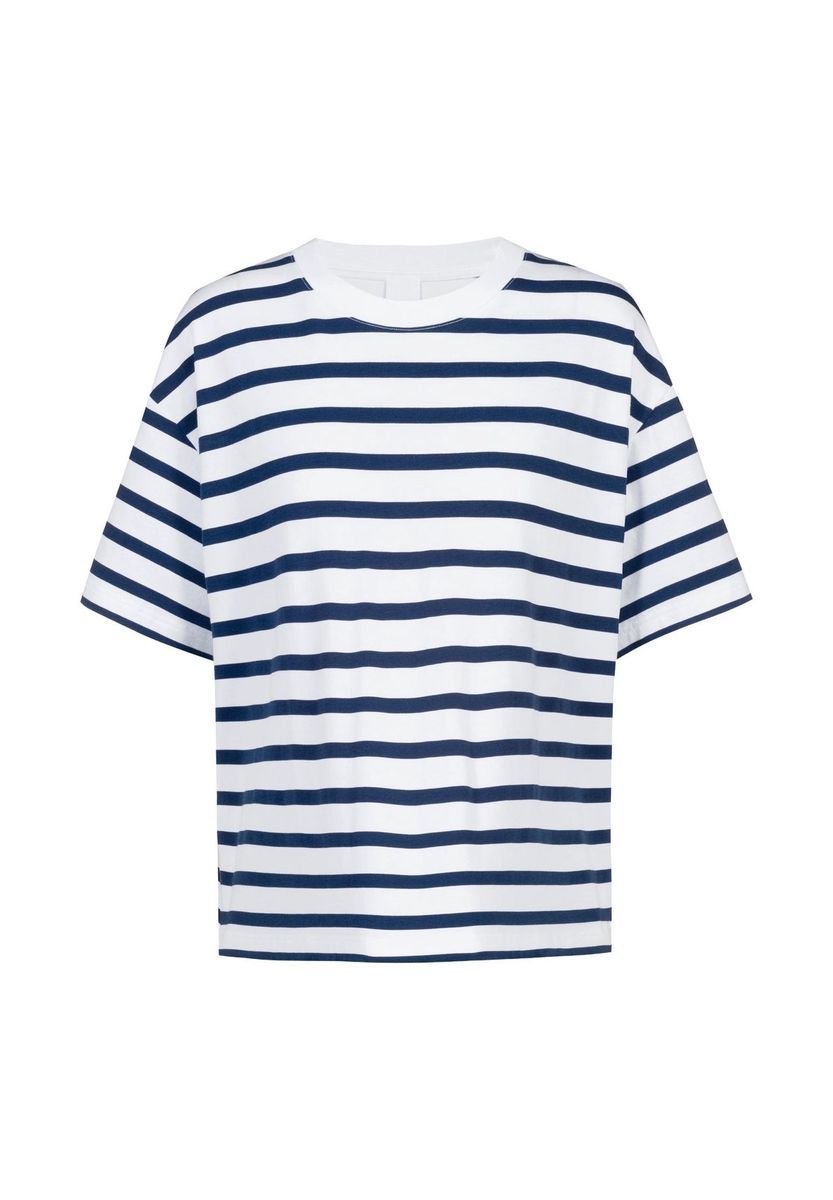 Gestreiftes Baumwoll-T-Shirt mit lockerer Passform