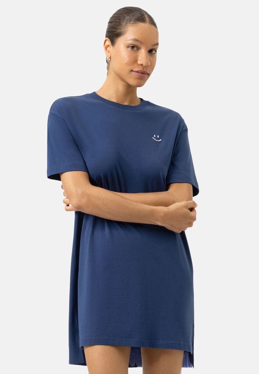 Nachthemd mit lockerem Schnitt und Smiley-Detail