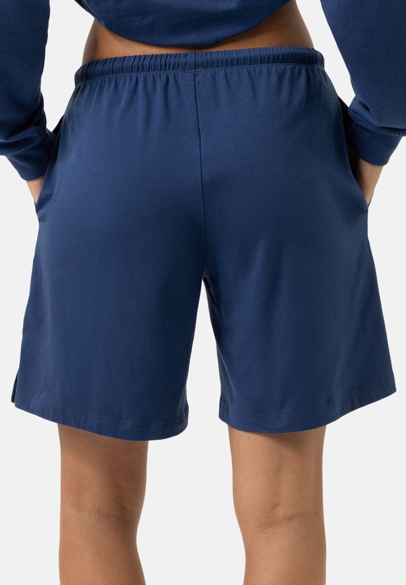 Damen Schlafshorts, einfarbig blau