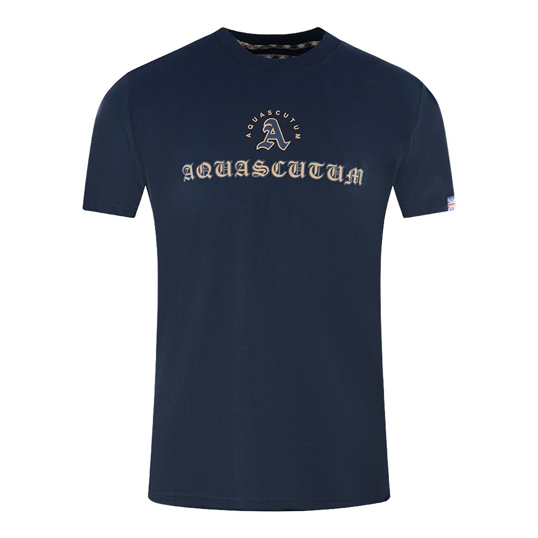 Jersey-Rundhalsshirt mit Logo-Schriftzug