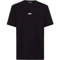 Minimalistisches Baumwoll-T-Shirt mit Logo-Plakette