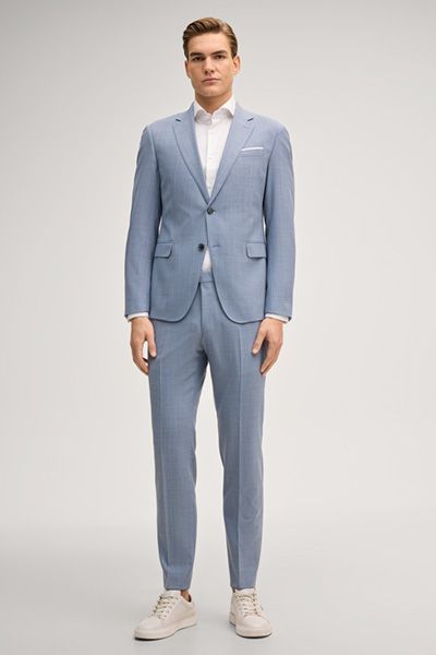 Herby-Blayr Anzug in Pastellblau Wollmischung Zwei-Knopf-Verschluss