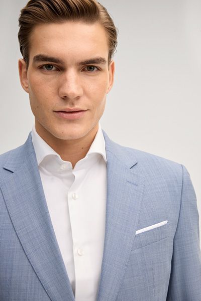 Herby-Blayr Anzug in Pastellblau Wollmischung Zwei-Knopf-Verschluss