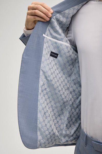 Herby-Blayr Anzug in Pastellblau Wollmischung Zwei-Knopf-Verschluss