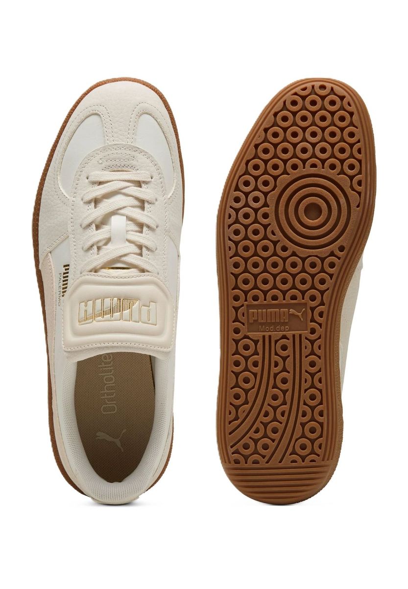Premium Leder Sneaker Beige Gummisohle