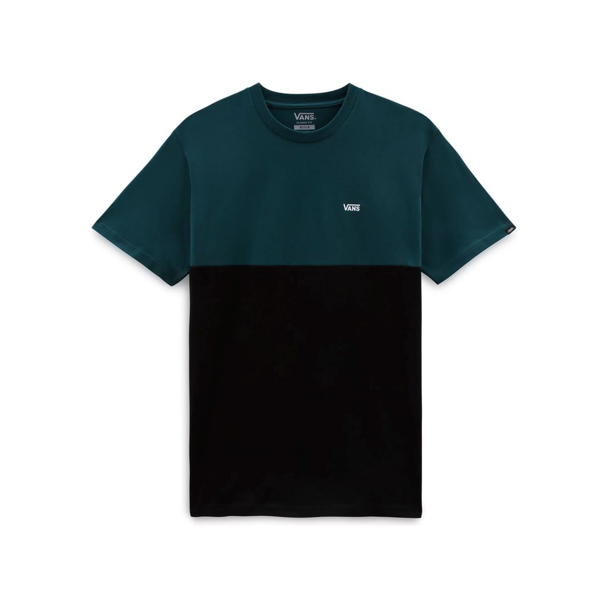 Zweifarbiges Colorblock T-Shirt mit Rundhalsausschnitt