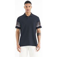 Baumwoll-Polo mit Grafik-Print an den Ärmeln