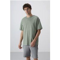Strukturiertes Oversized Rundhals T-Shirt