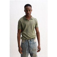 Kurzärmeliges Strick-Poloshirt