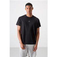 Einfarbiges Sport-T-Shirt mit Rundhalsausschnitt
