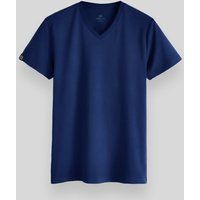Kurzärmeliges Jersey-Basic mit V-Ausschnitt