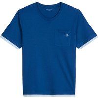 T-Shirt mit Kontrastbündchen und Rundhalsausschnitt