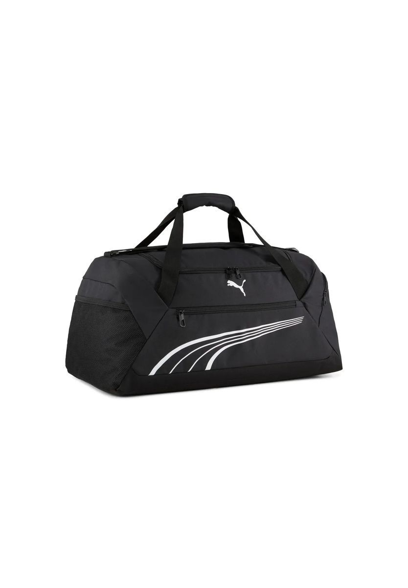 PUMA® Sporttasche "Fundamental", Zweiwege-Reißverschluss, Netz-Seitentasche, schwarz, M