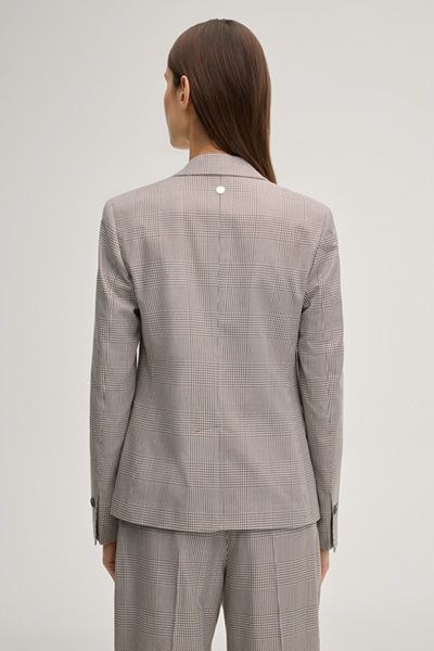 Marc Cain Blazer Jane Creme/Braun Glencheckmuster Single-Knopf-Verschluss
