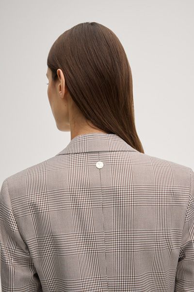 Marc Cain Blazer Jane Creme/Braun Glencheckmuster Single-Knopf-Verschluss