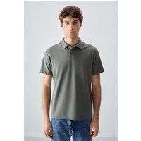 Oversized Poloshirt aus Jersey
