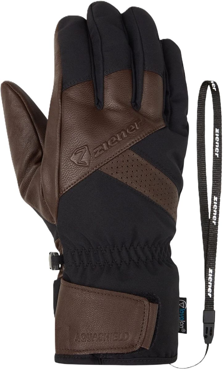ziener Fingerhandschuhe "Getter", Leash, Ziegenleder, für Herren, braun, 8