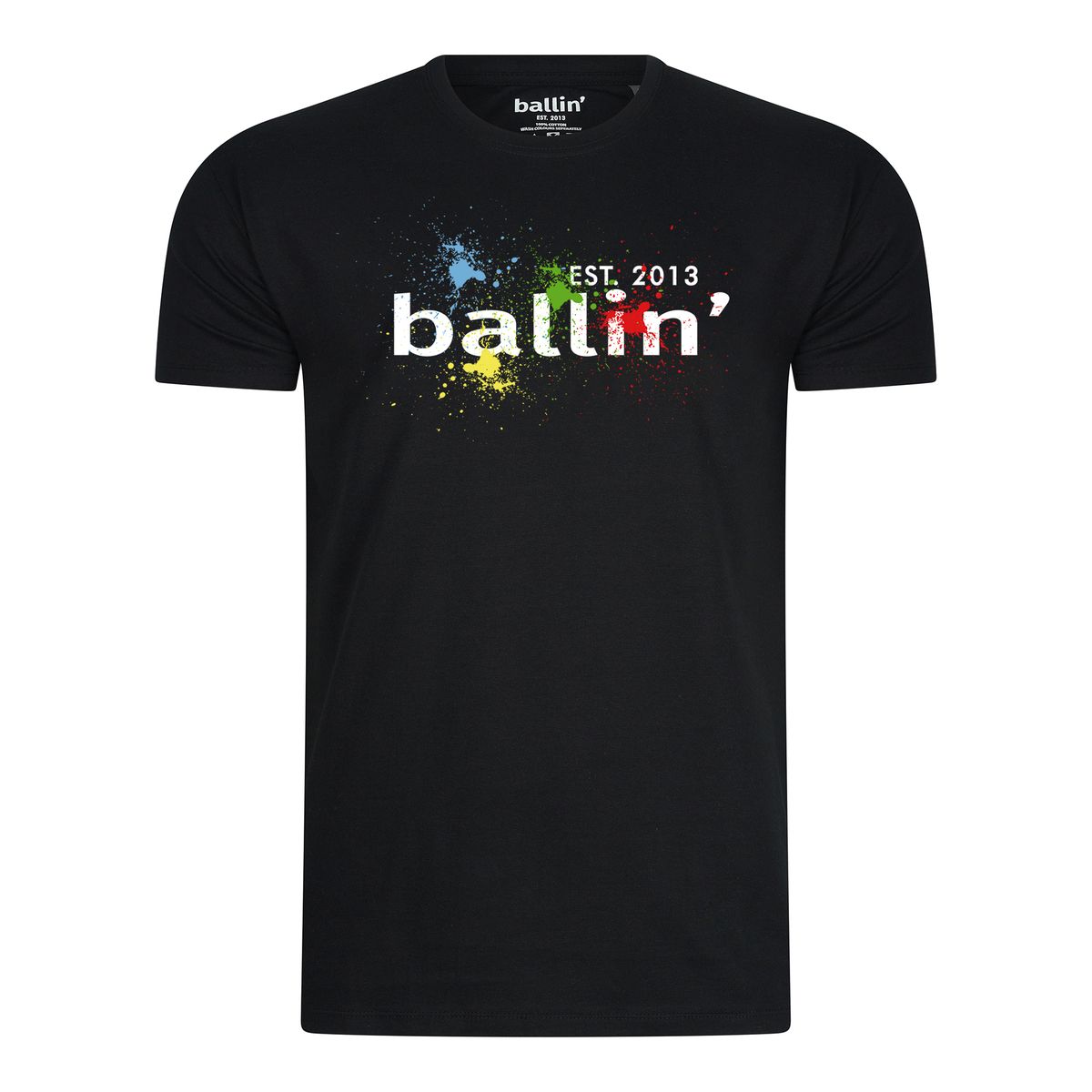 T-Shirt mit Grafik-Logo und Farbspritzern