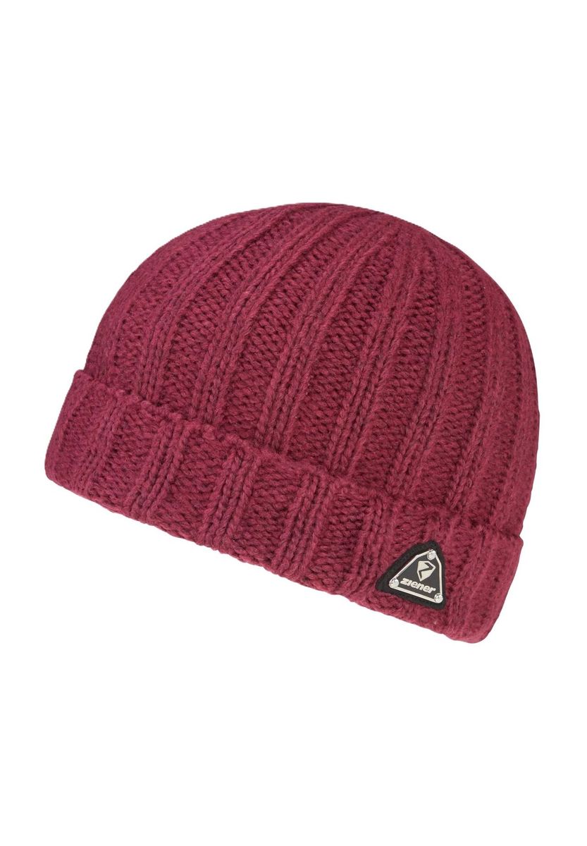 Gerippte Strickmütze mit Logo