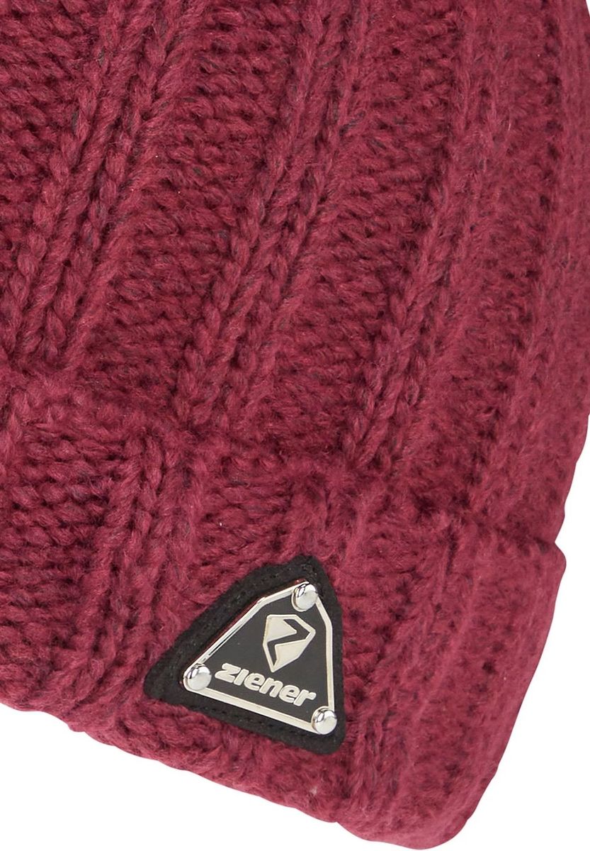 Gerippte Strickmütze mit Logo