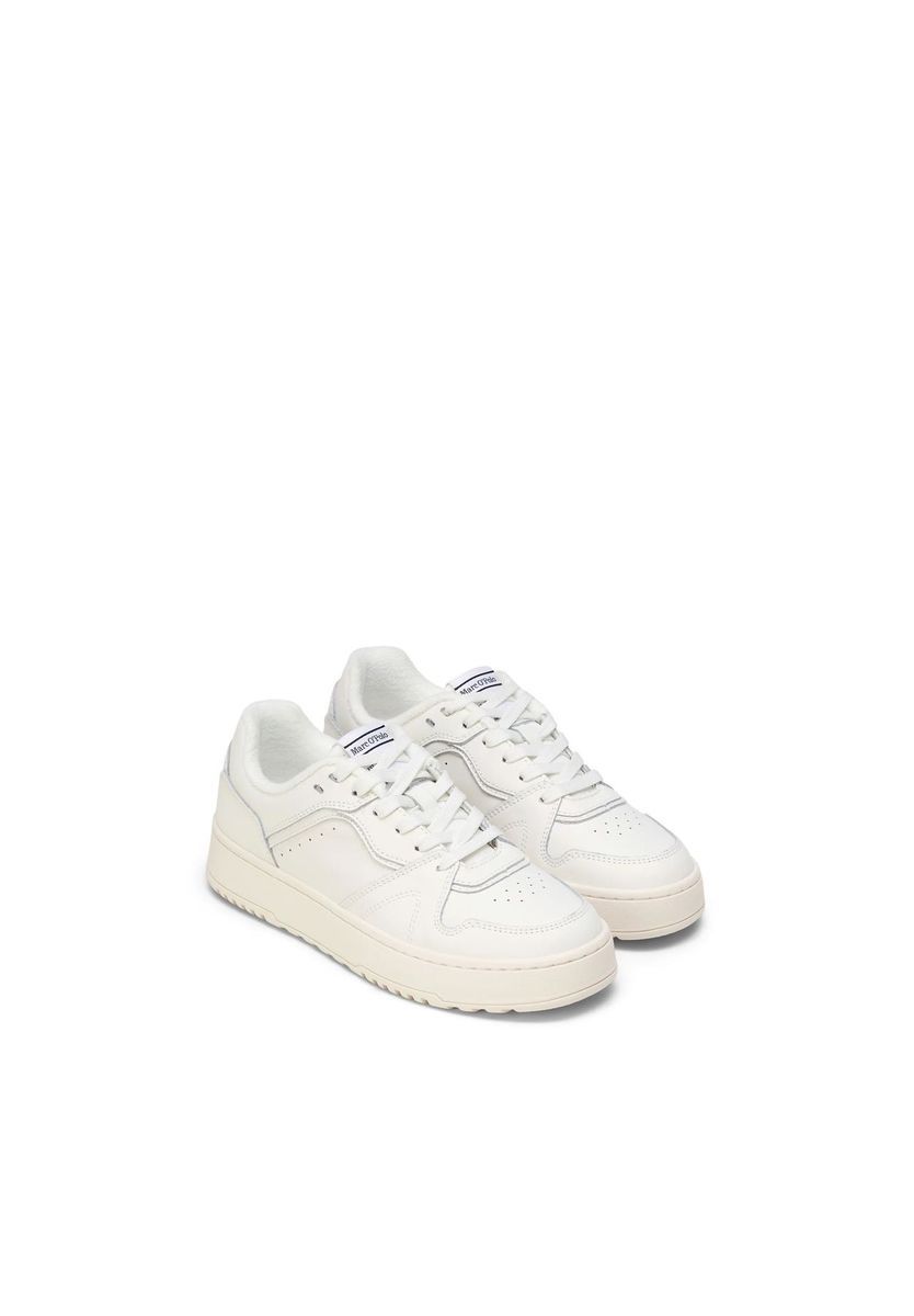 Klassische weiße Leder Court Sneakers