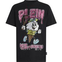 Strass-verziertes T-Shirt mit Eis-Grafik