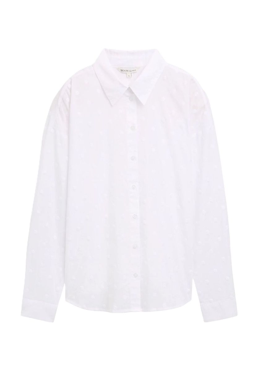 Klassisches weißes Baumwollhemd mit Knöpfen